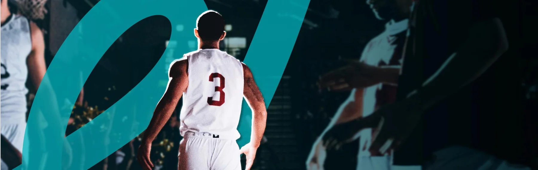 College basketball players on the court